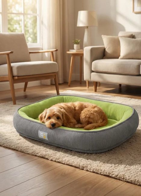 Cachorro relaxando em casa na Cama Pet Todas as Estações Petzoo